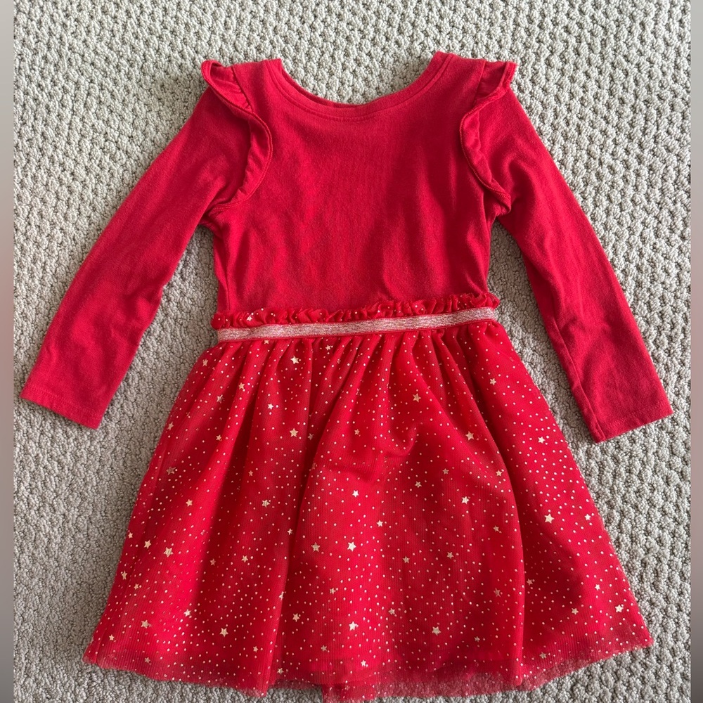 Girls size 3T red and gold Cat & Jack dress